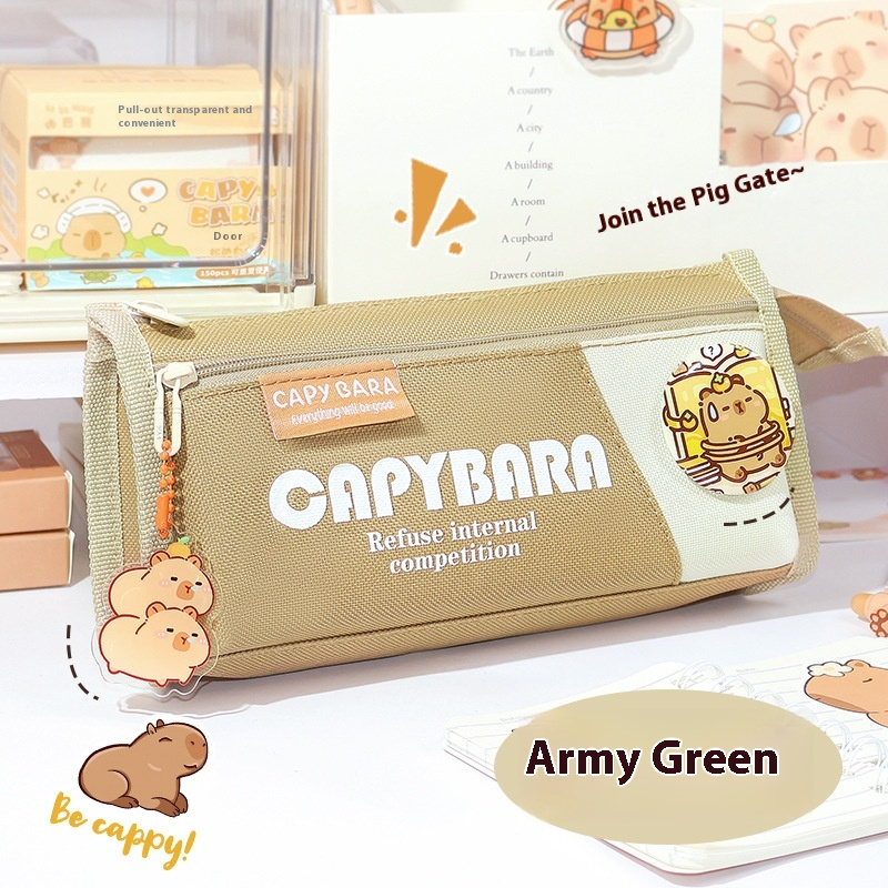 Large capacity capybara stationery box for school supplies