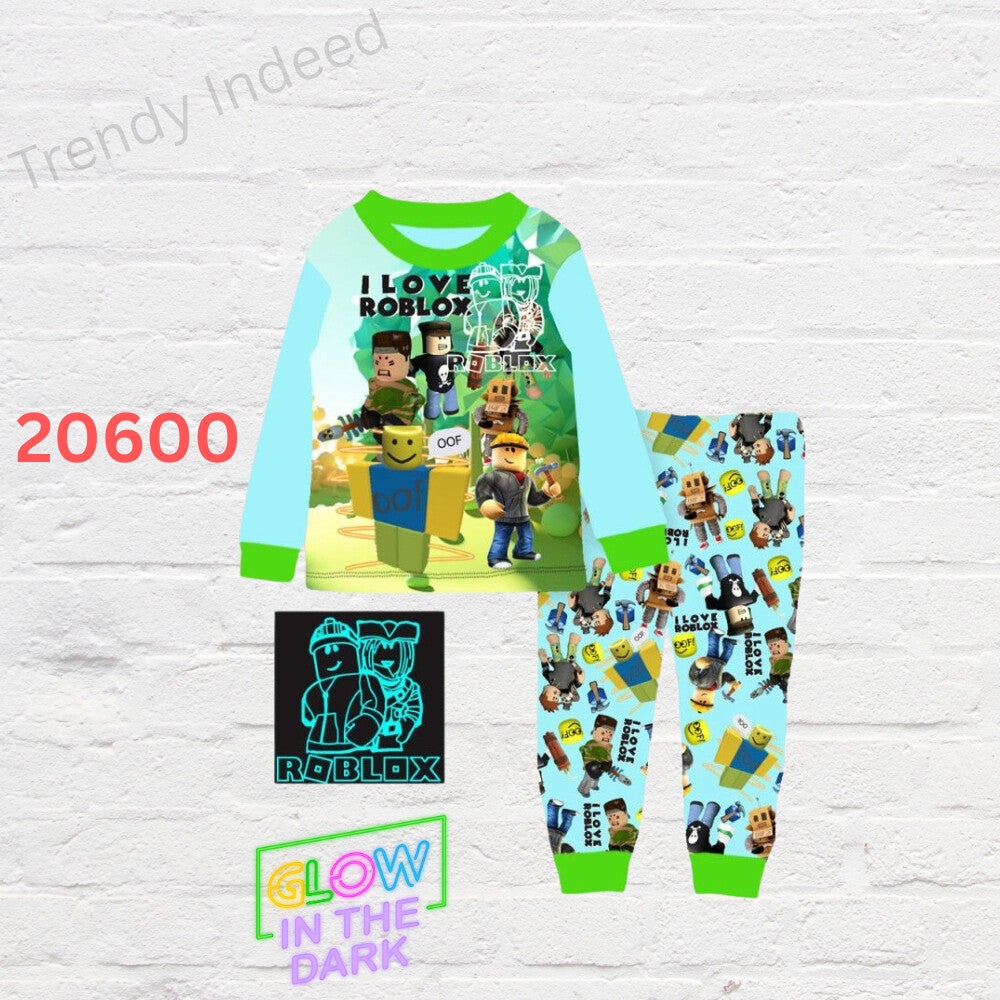 Star bunny and kitty friends print pajama set for preteens