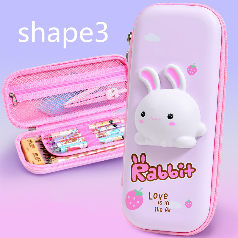 Large capacity 3D pencil box with hard shell design
