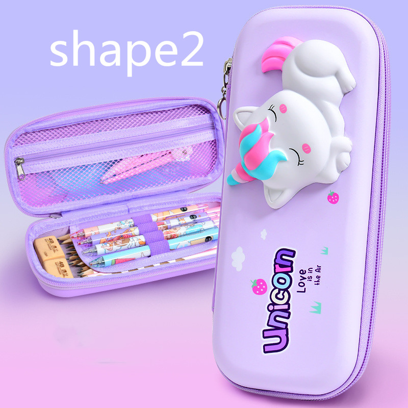 Cute cartoon EVA pencil case for kids school use