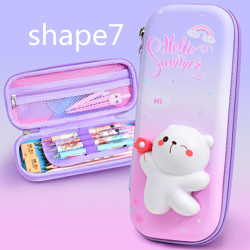 3D molded EVA stationery box with zipper closure