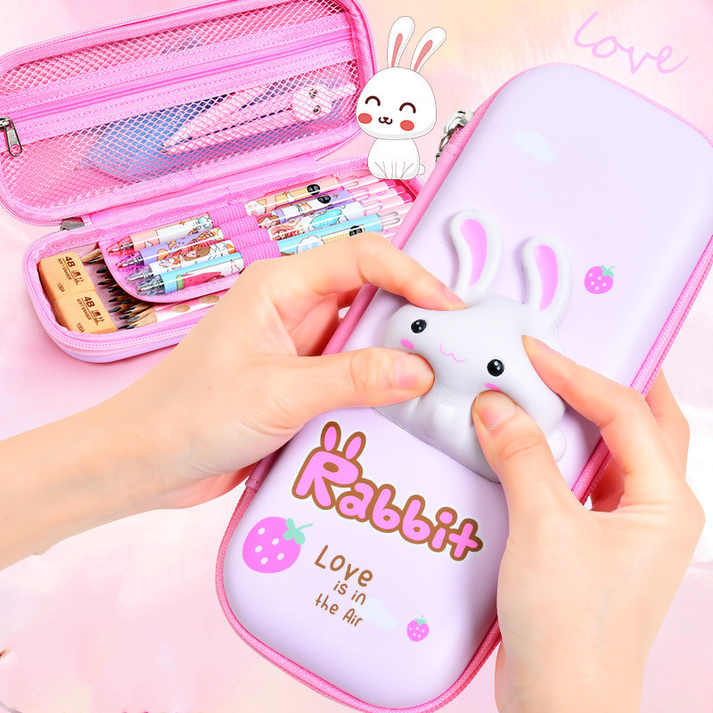 Cartoon 3D pencil case for school and travel