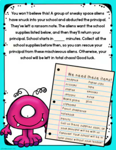 Back to School Activities Escape Room Getting to Know You First Day