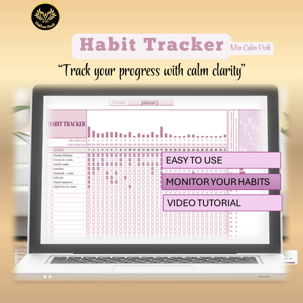 Digital Daily Tracker | Monthly Habit Tracker | Simple Habit Tracker ...