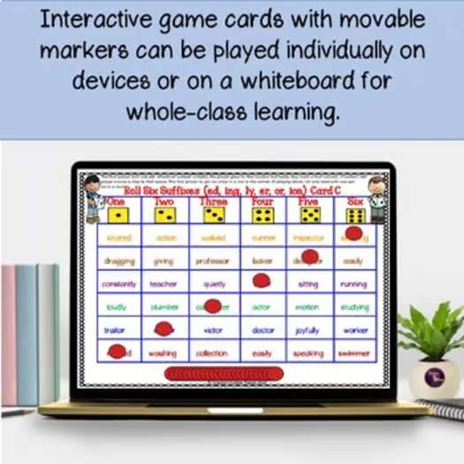 Prefix & Suffix Games/Activities - Roll Six - Science of Reading/OG + Easel