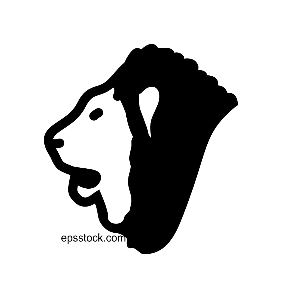 Lion face profile