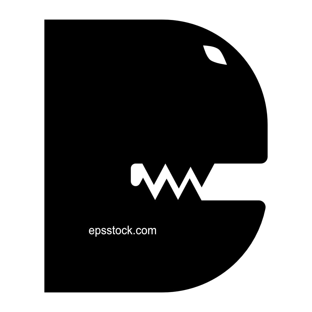 the letter D in the shape of a dinosaur