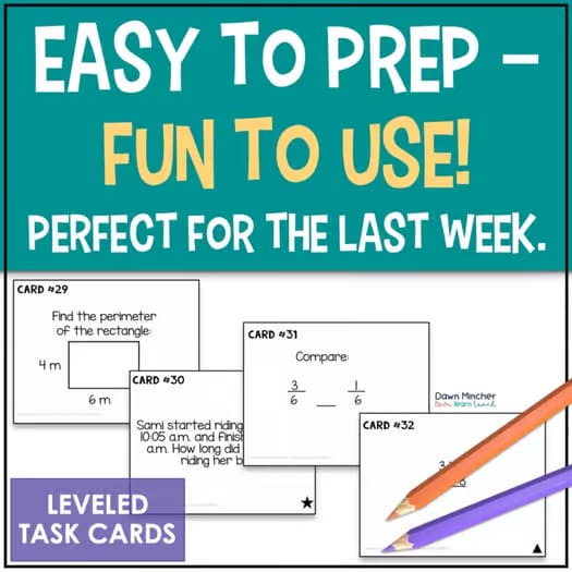 3rd Grade Math End of Year Math Review Fun Activities Last Week of School EOY