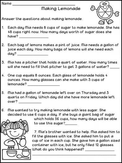 Measurement Activities - Third Grade