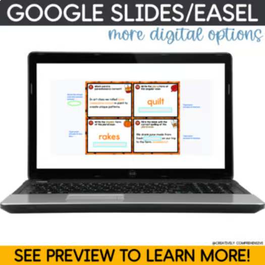 Singular + Plural Nouns Activities: Fall Nouns Task Cards for Centers + Practice