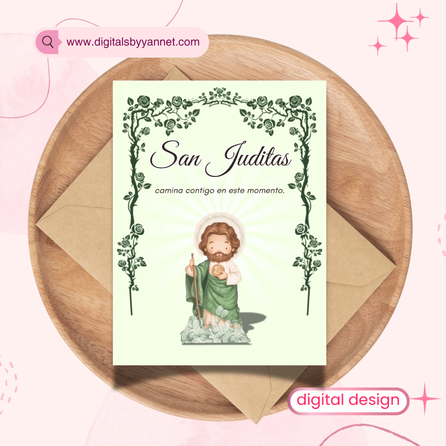 San Juditas Camina Contigo – Tarjeta de Fe para Imprimir