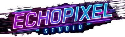 A professional and sleek brand logo for EchoPixel Studio, a digital creator hub specializing in high-quality AI assets, 4K ocean clips, and trending video shorts for commercial and personal use.