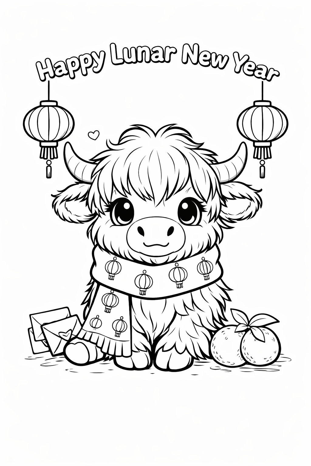 Lunar New Year, Chinese New Year, kids coloring page, printable activity, holiday printable, classroom activity, cute animal coloring, seasonal coloring page