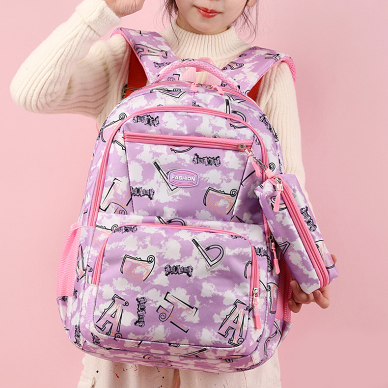 Trendy kids school backpack with matching pencil case