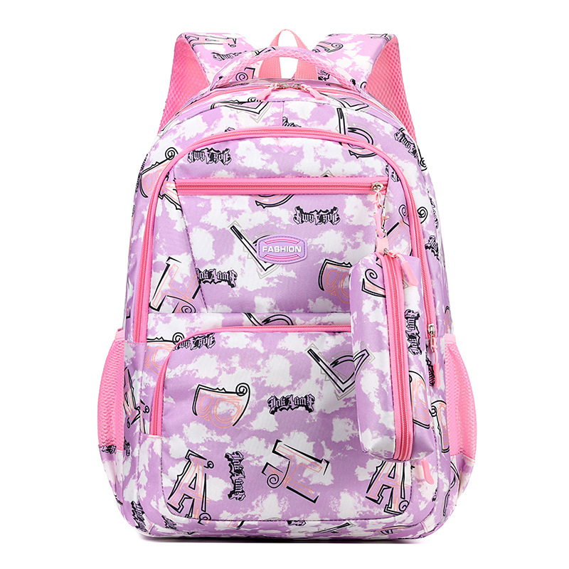 Kids backpack set with stylish letter graphics design
