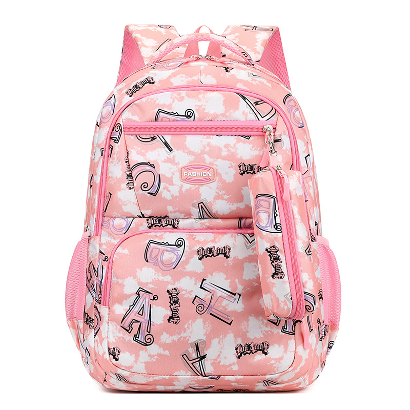 Kids schoolbag with letter print design and pencil pouch set