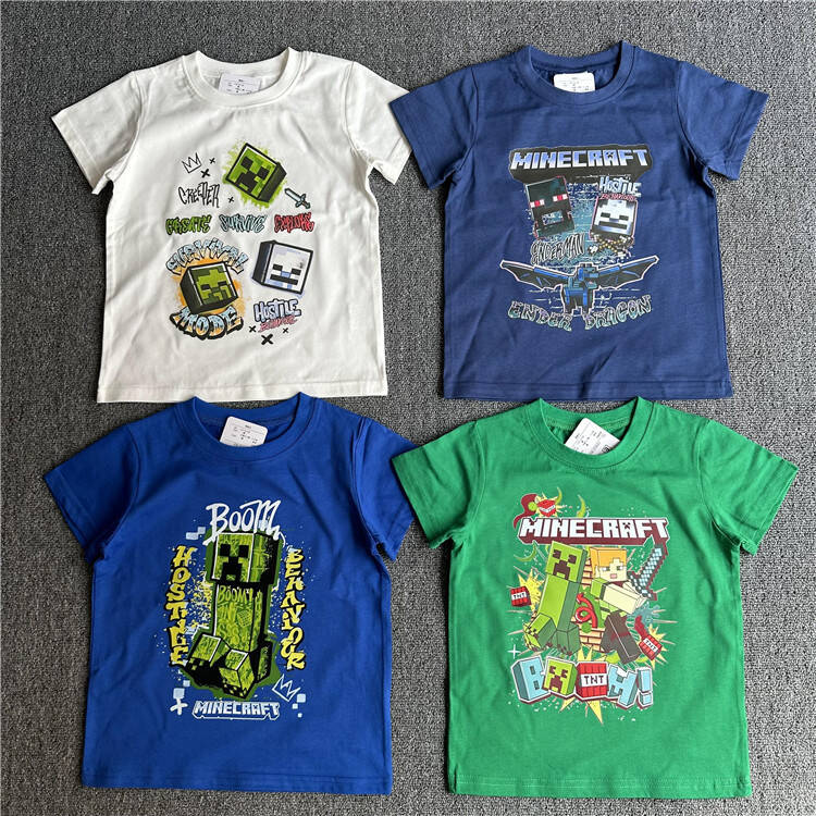 Pixel craft inspired dragon graphic T-shirt for kids ages 3-12