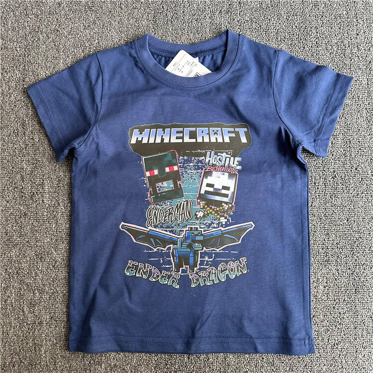 Ender dragon style kids cotton T-shirt with pixel design