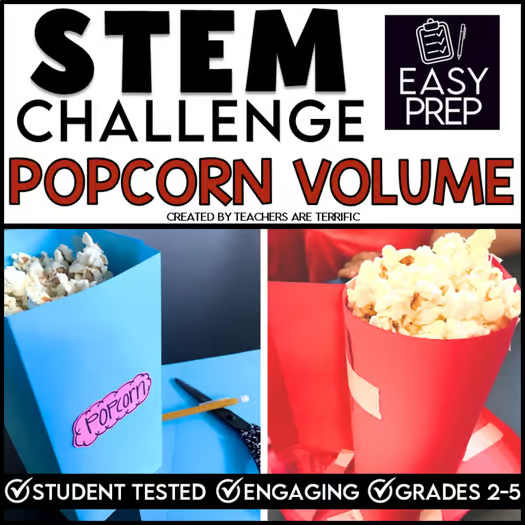 STEM Popcorn Challenge - Problem-Solving Volume Measurement Activity EASY PREP