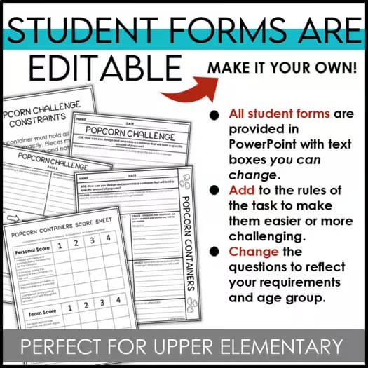 STEM Popcorn Challenge - Problem-Solving Volume Measurement Activity EASY PREP