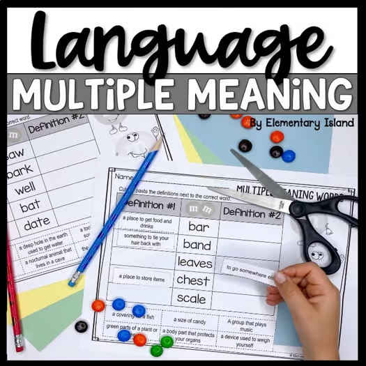 Multiple Meaning Words worksheets, activities & task cards | Homonyms activities