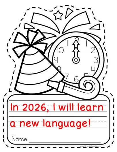 New Years 2026 Coloring Pages and New Year Bulletin Board Countdown Ball