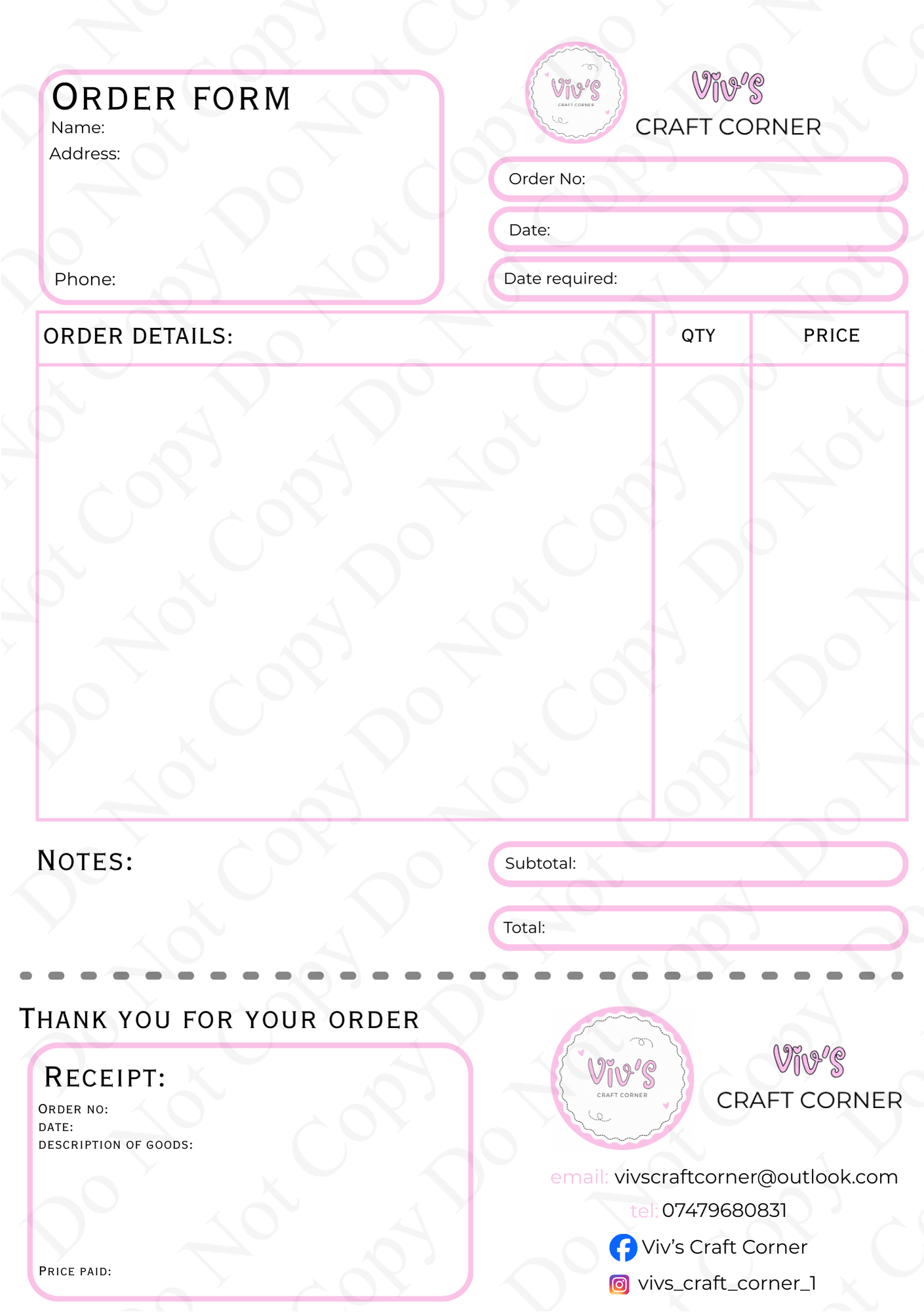 Custom Design Order Books - Payhip