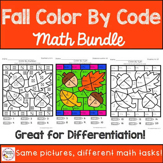Fall Color By Code Math Bundle