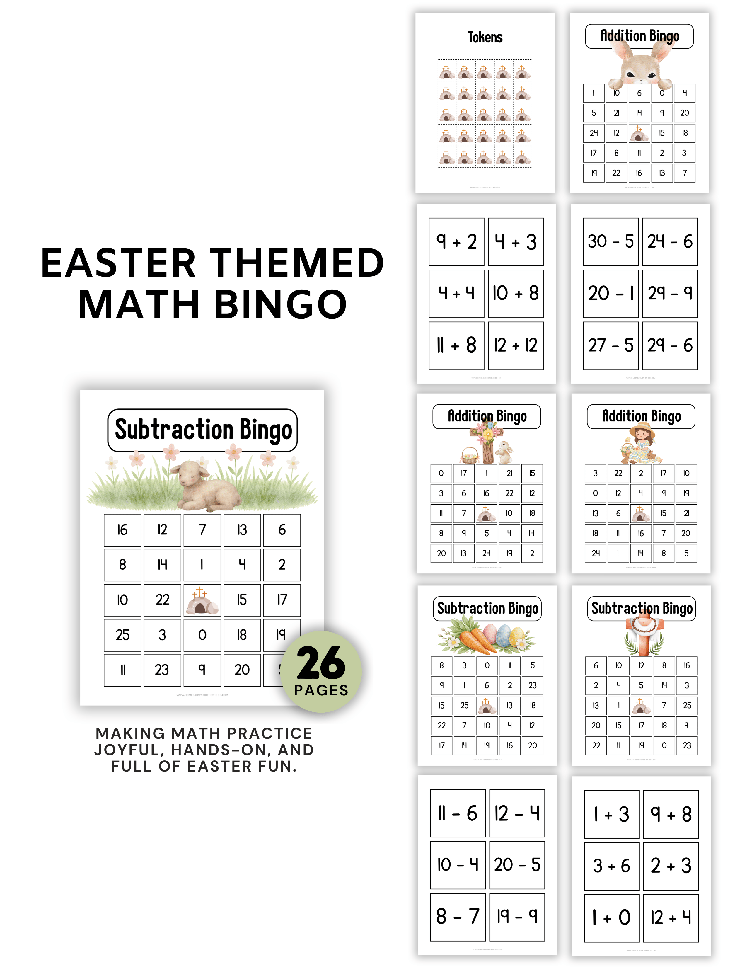 Easter Themed Math Bingo