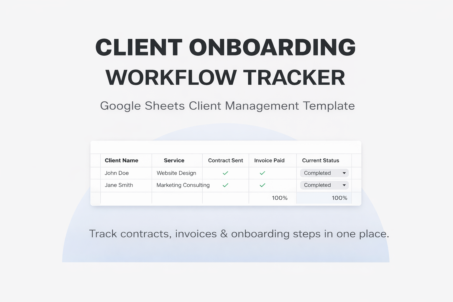 Client Onboarding Workflow Tracker – Google Sheets Client Management ...