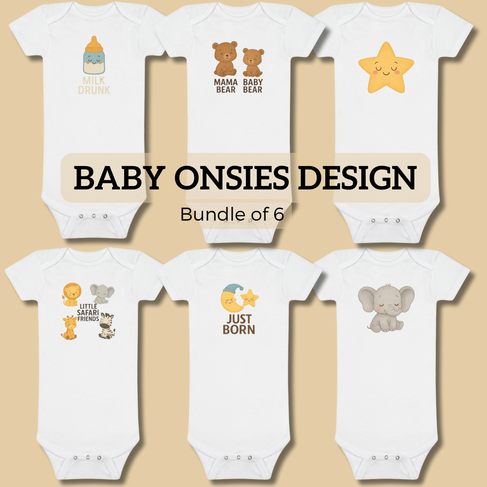 Cute animal baby onesie SVG PNG JPG PDF files for sublimation