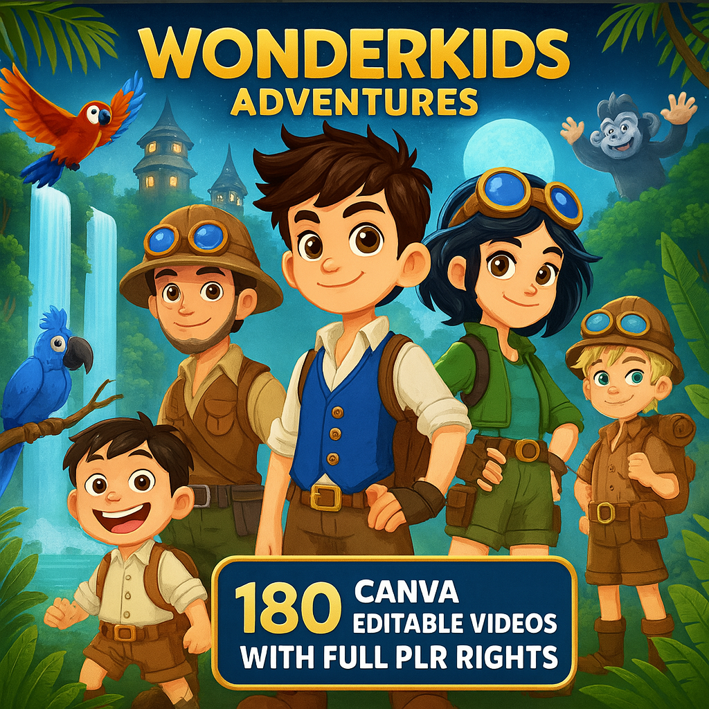 PLR kids animation bundle for storytelling and video marketing