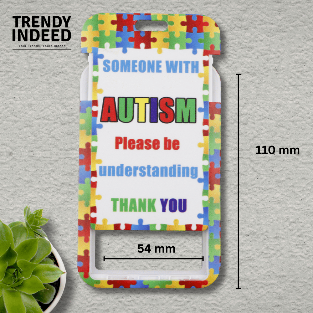 Autism awareness series mobile phone lanyard with card holder