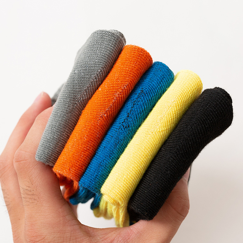 Kids alphabet cartoon mid-calf socks with smiley and letter design