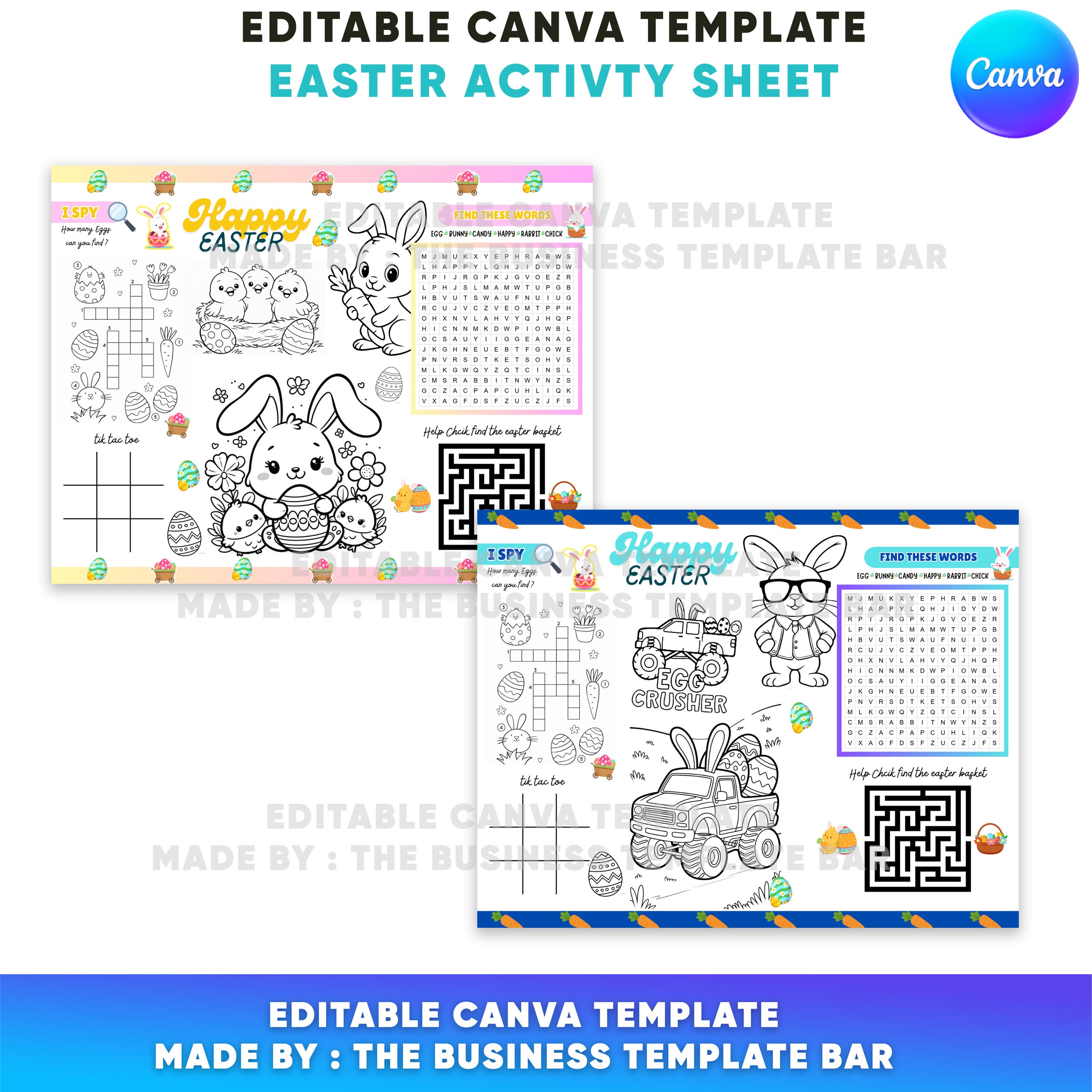 FREE Editable Easter Activity Sheet 🐣 - Payhip
