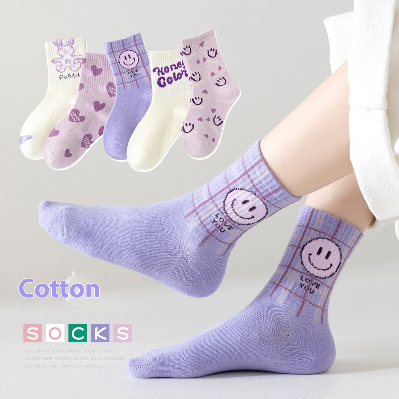 Everyday cotton socks for girls with fresh feel