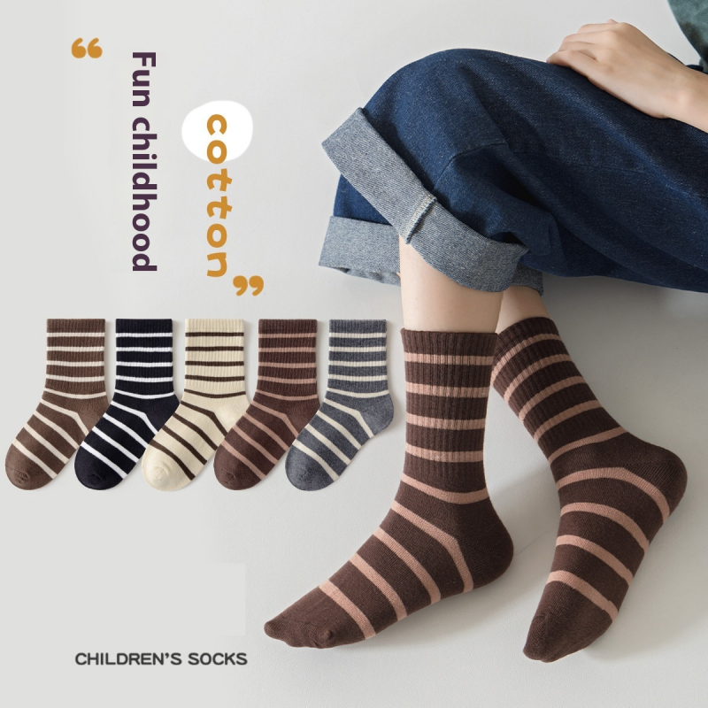 Children’s cotton socks set for daily school wear
