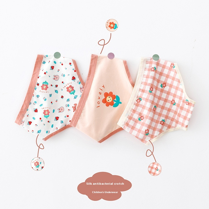 Breathable cotton underwear for little girls daily wear