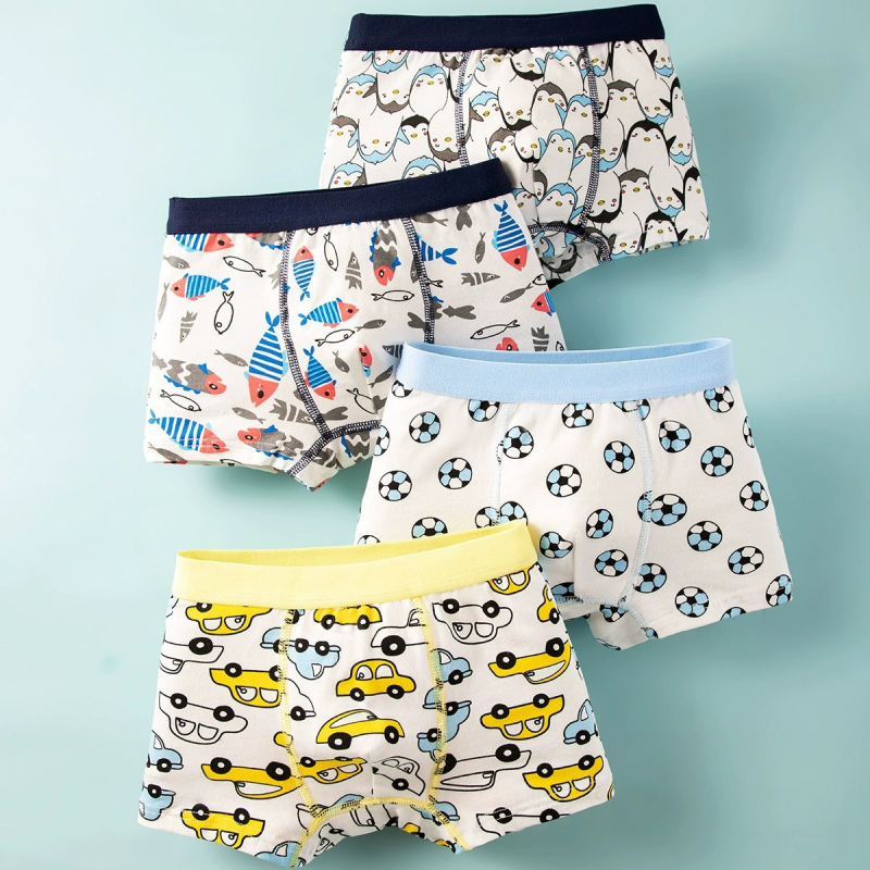 Kids cotton boxer briefs for boys ages 3 to 12