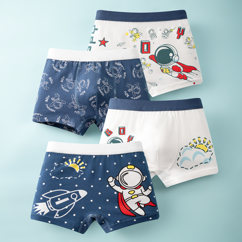Summer boys boxer briefs pure cotton breathable and soft