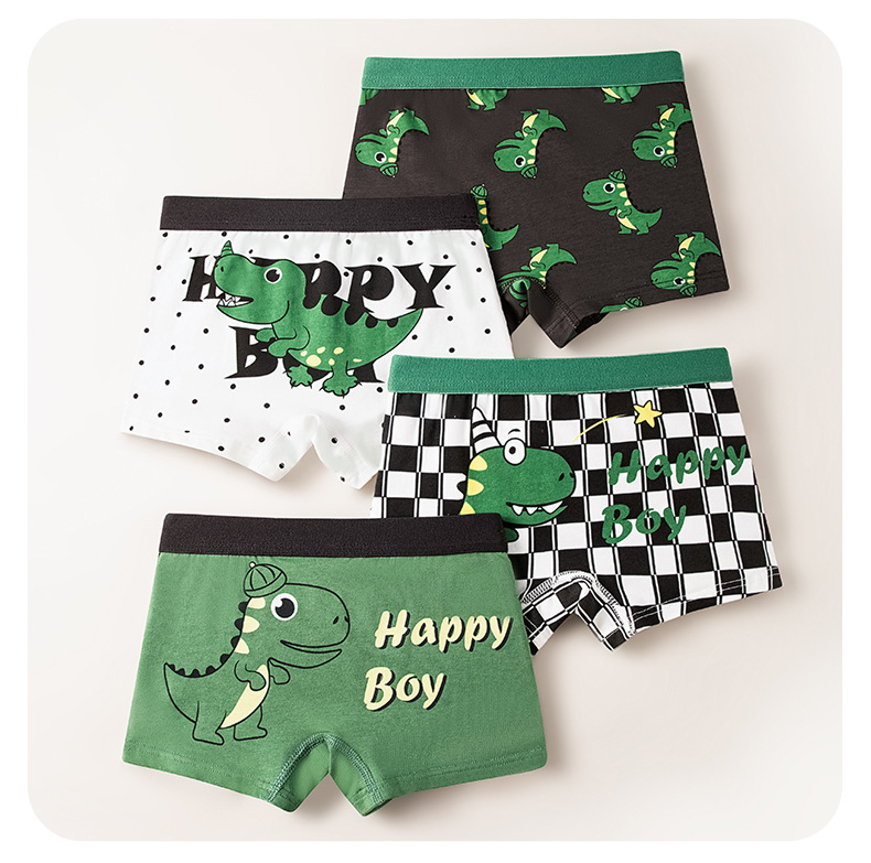 Kids breathable boxer briefs with soft elastic waistband