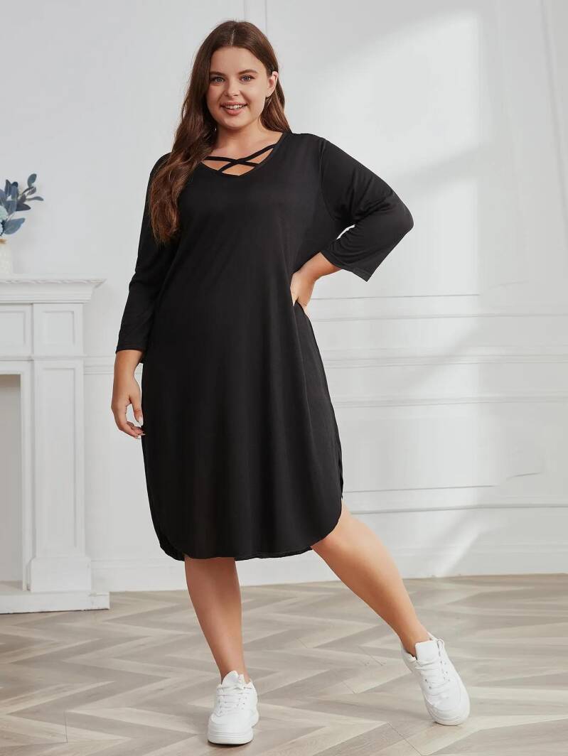 Plus size flowy dress for everyday casual wear