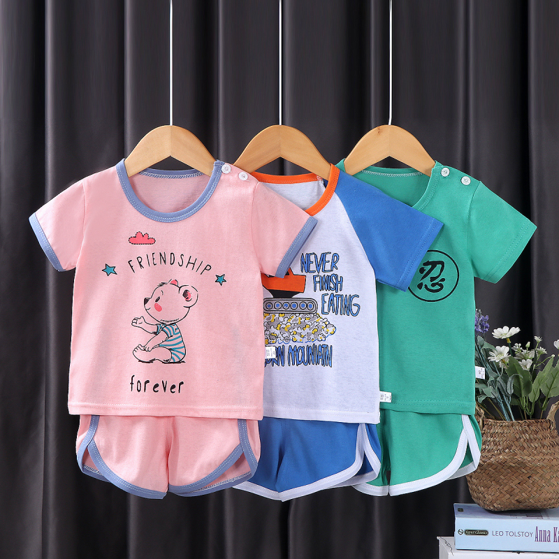 Kids summer clothing set with friendship themed design