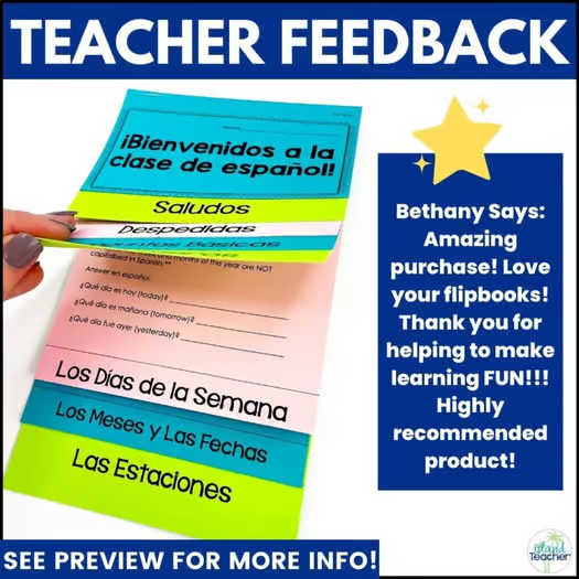 Spanish Back to School Activity Greetings Introductions Numbers Flip Book