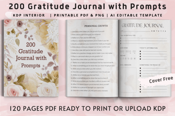 200 Gratitude Journal with Prompts