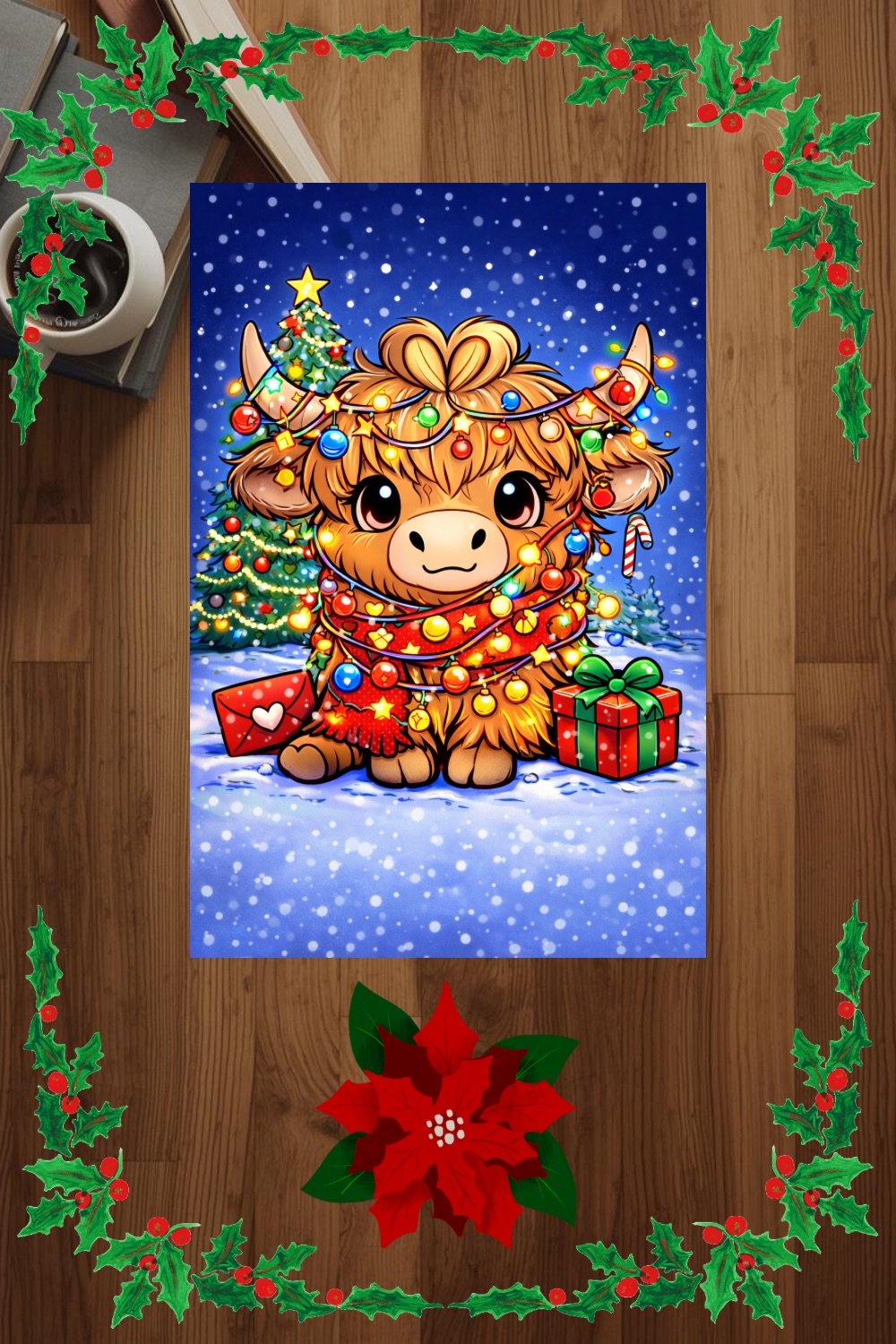 Festive farm animal Christmas art