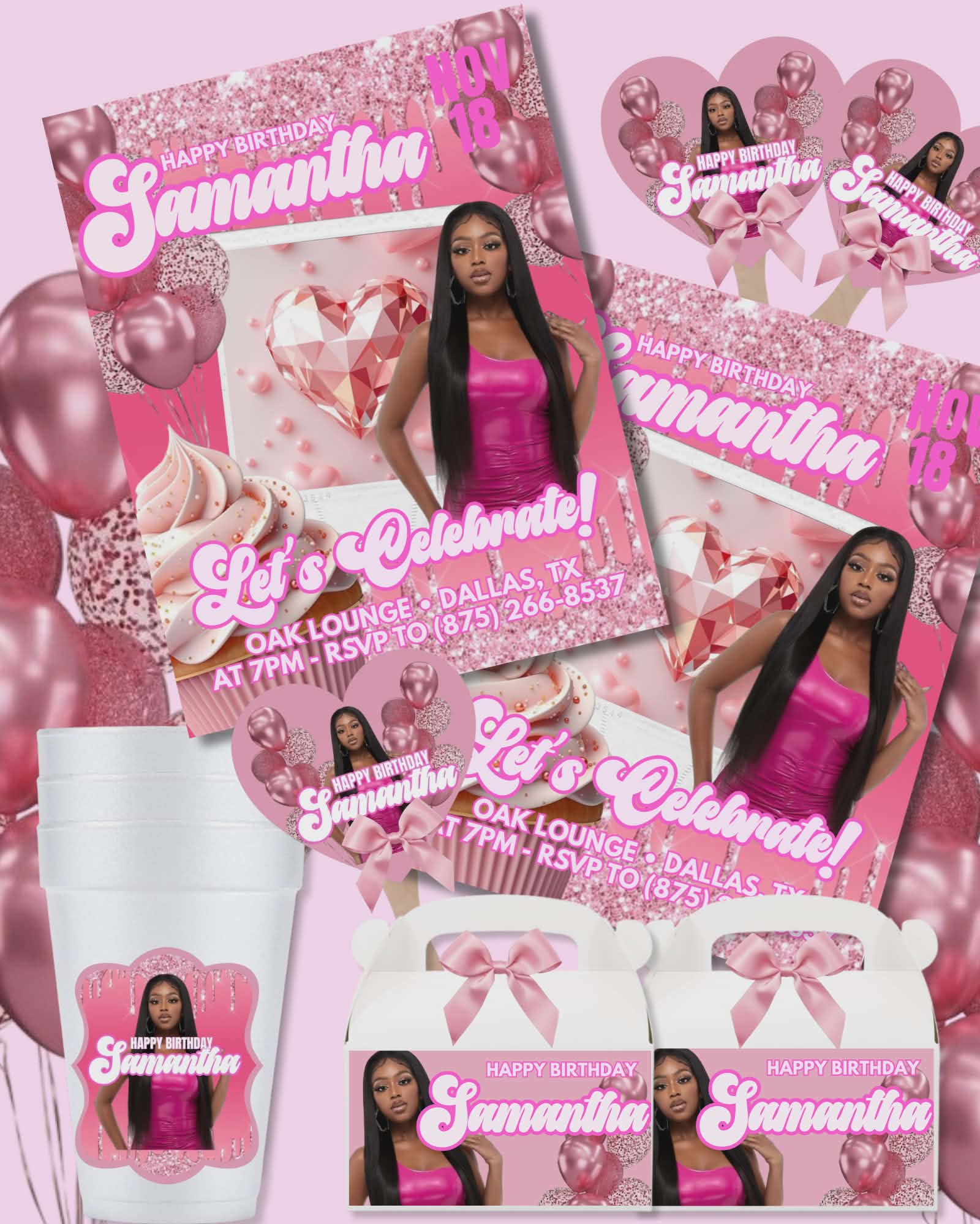 PINK CHERRY BIRTHDAY BUNDLE TEMPLATE - Payhip