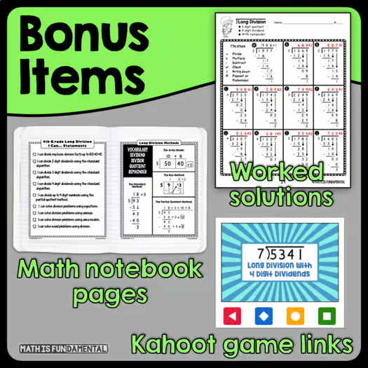 Scaffolded Long Division Practice Pages - a unit of differentiated worksheets
