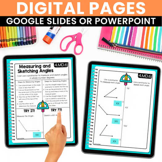 Math Interactive Notebook 4th Grade Measurement & Data - Printables - Digital