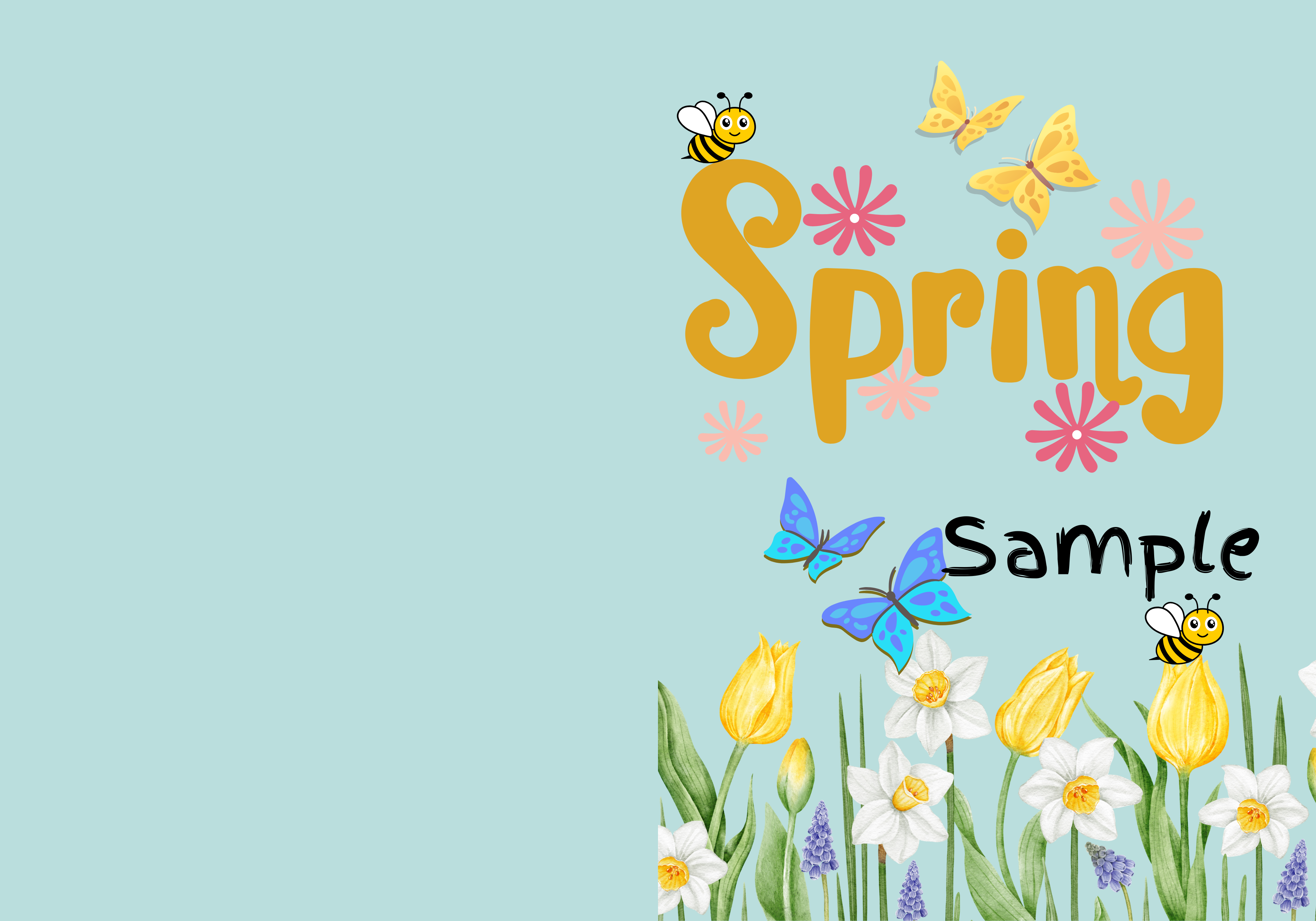 Cute Spring Printable Card 5x7 Foldable- FREE Bookmarks - Payhip